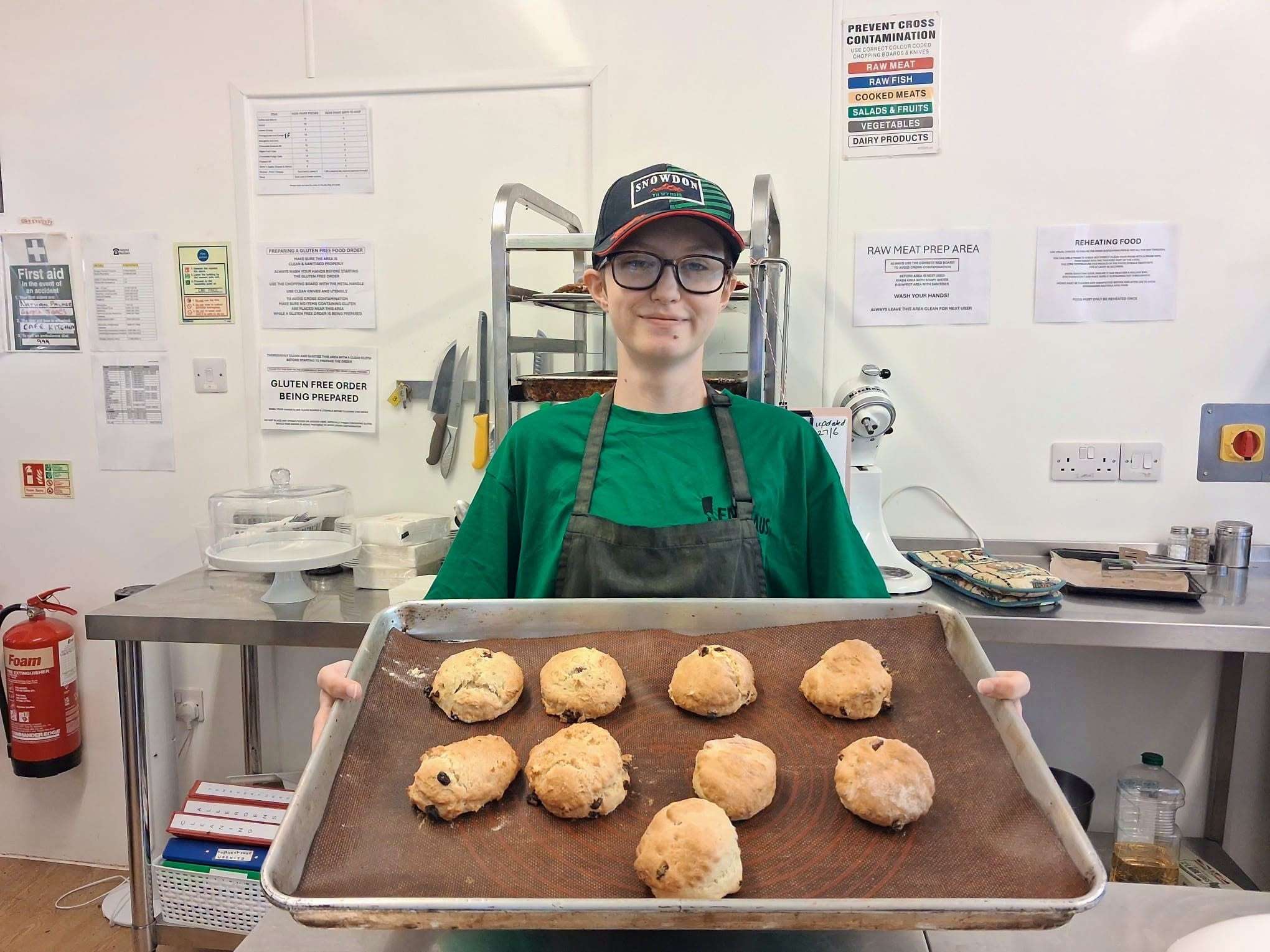 Freshly baked cakes being prepared at Old Orchard Café, Ditchingham.